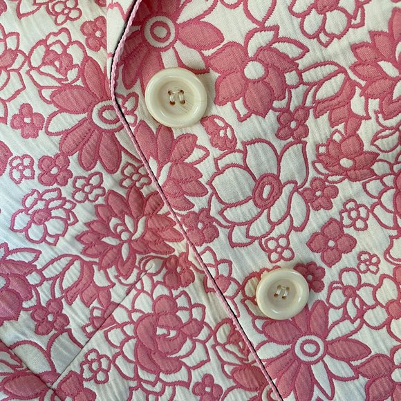Ann Taylor Loft Pink Retro Flower Print Blazer Jacket size 4 - Picture 12 of 15